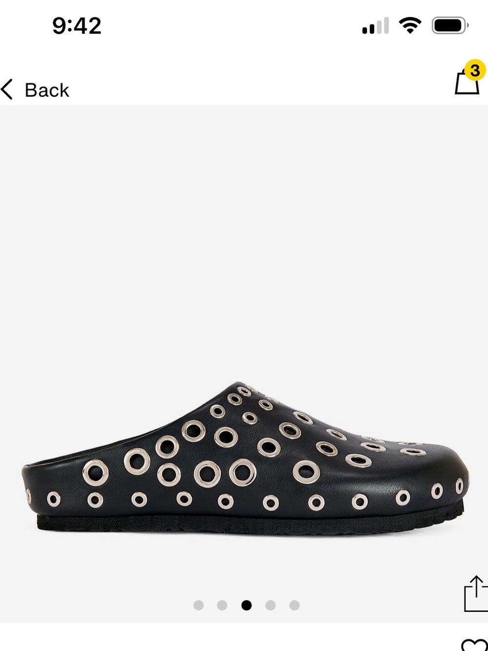 Azalea Wang Black Eyelet Mule Slip-On Women's Shoe 7